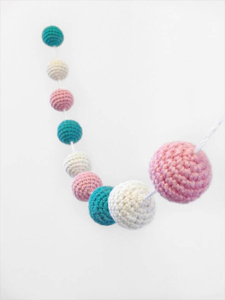 Crochet Garland, Crochet Bunting, Crochet Ball, Crochet Ball Garland, Baby Shower decor