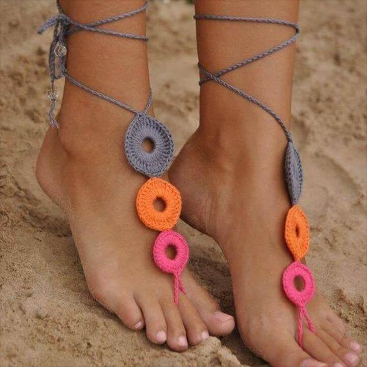 crochet berafoot sandals
