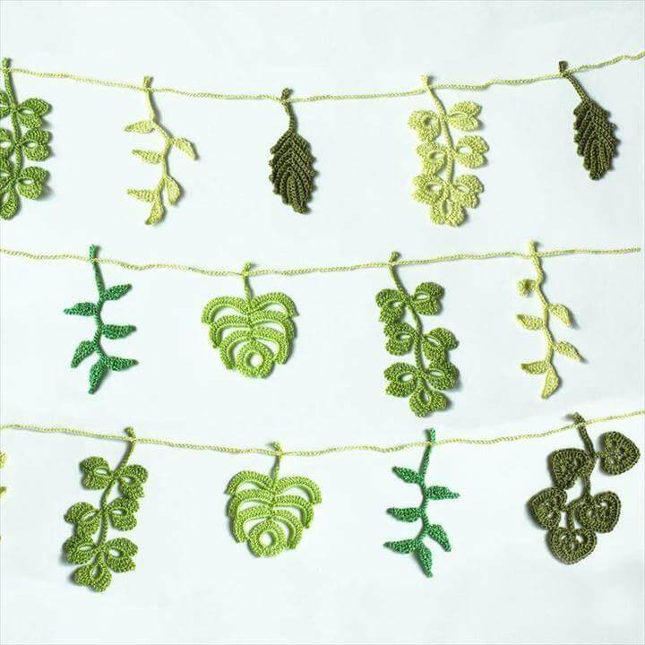 Crocheted Leaf Garland More