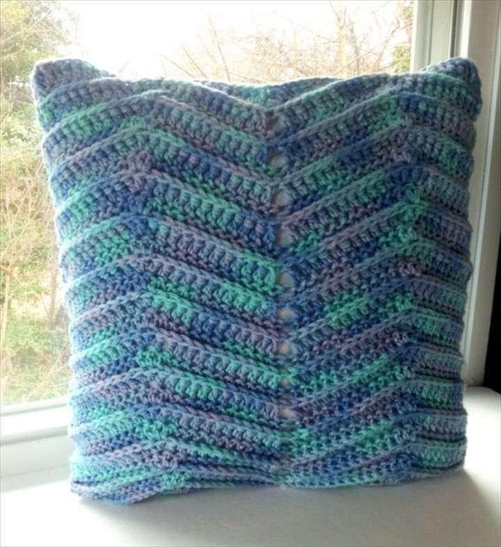  square pillow, home accent pillow, multi-color yarn,