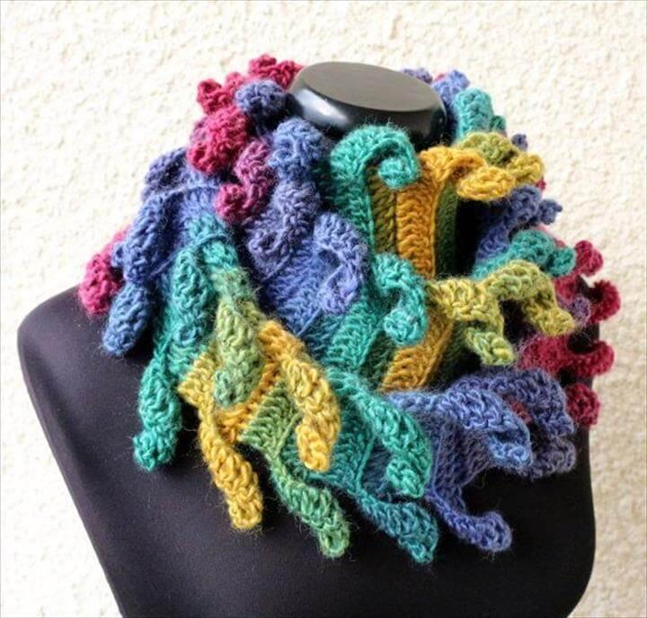 Crochet Scarf PATTERN-Multicolor Carnival Scarf-DIY Gift