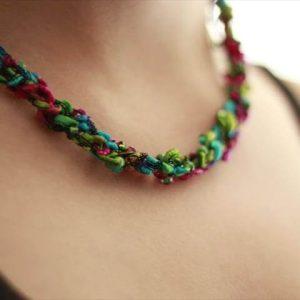 Crochet Necklace with Beads