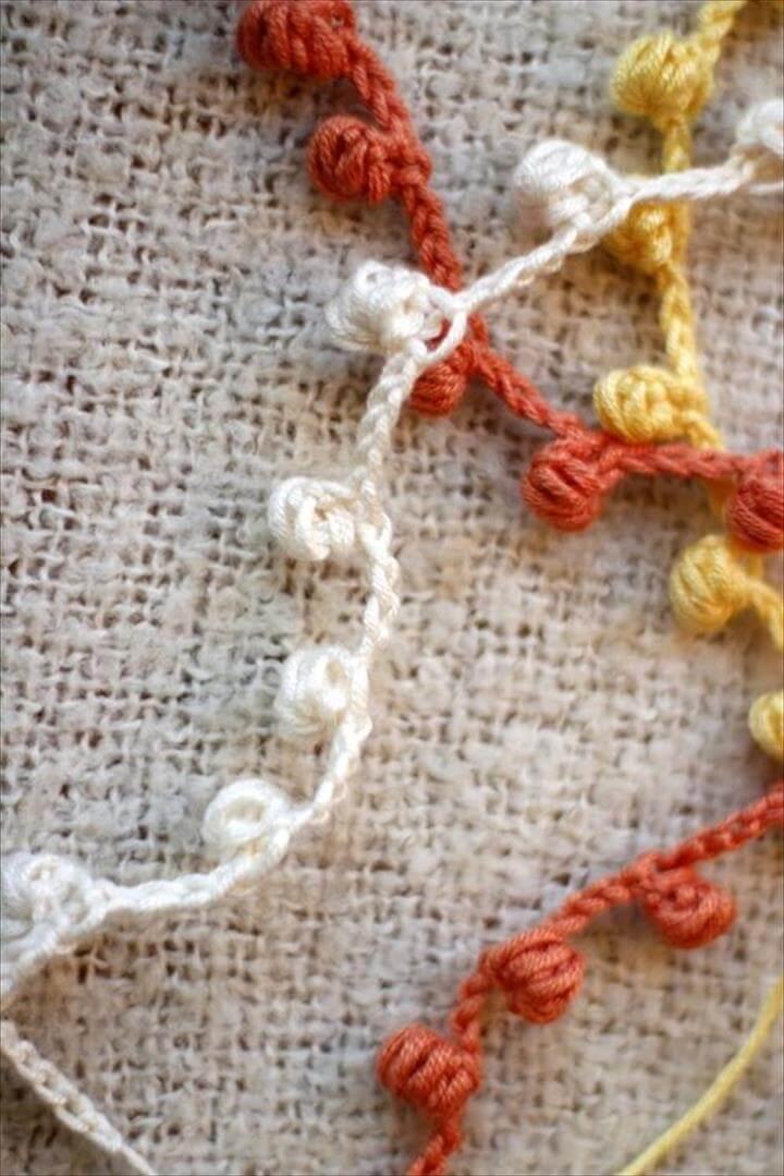 Crochet pom pom garland