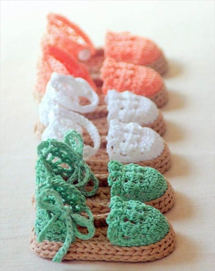 Crochet Pattern for Baby Espadrille Sandals 