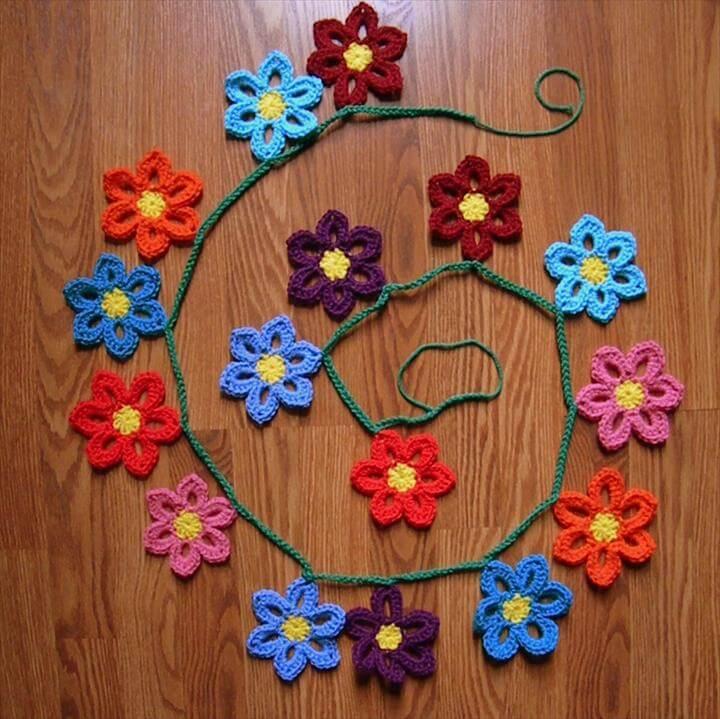 Crochet Spring Flower Garland Pattern