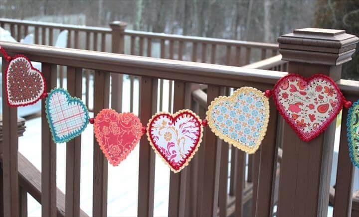 Image result for Crochet Garland Crocheted Paper Heart Garland