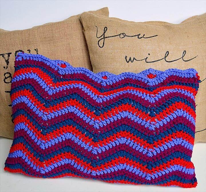Crocheted Ripple Pillow Pattern
