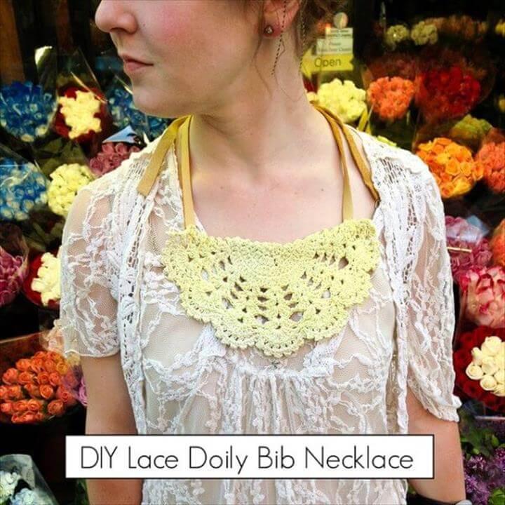 Something Old into Something New. necklace made from upcycled lace doily