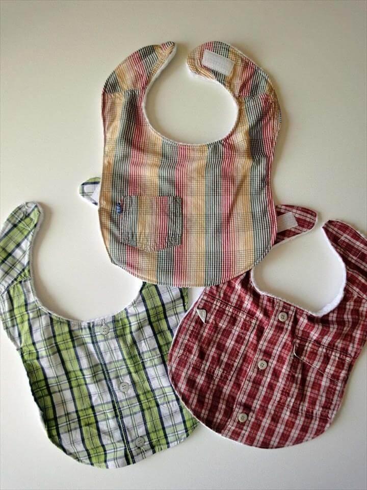 Handmade Dress Shirt Baby Bibs