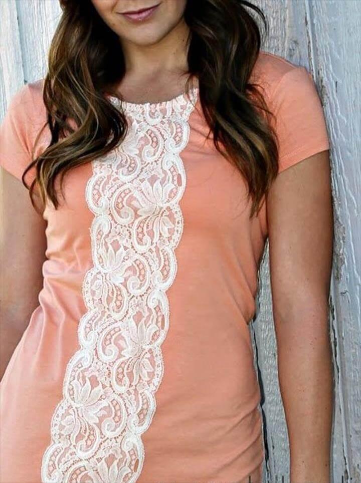 Refashion - Easy Lace Shirt DIY - Sweet Charli