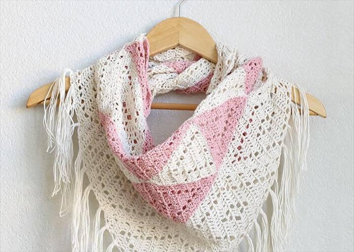  Geometric Triangle Scarf Crochet Pattern