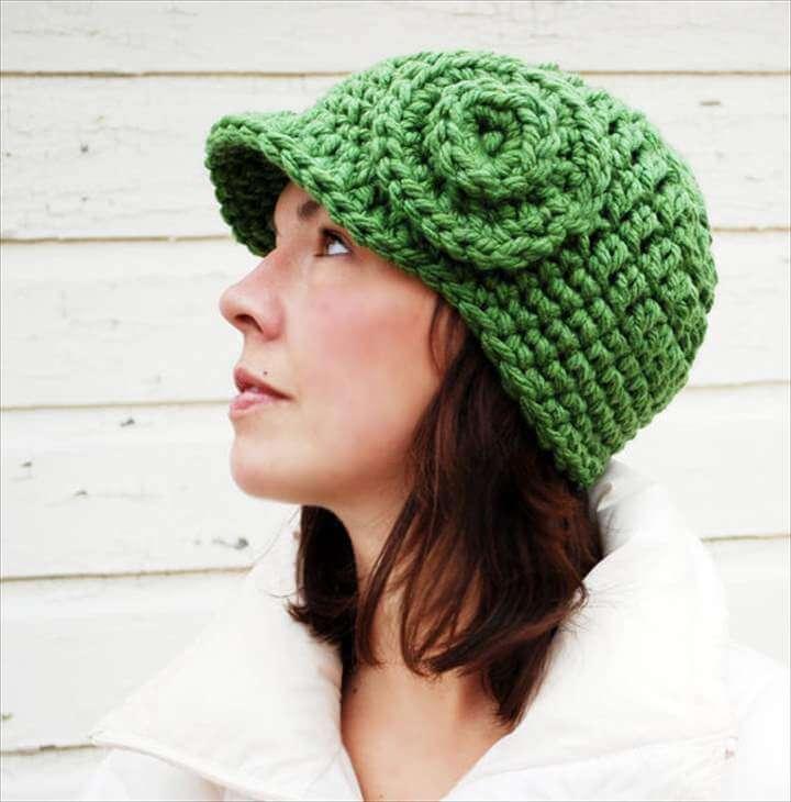 green color hat crochet hair accesory