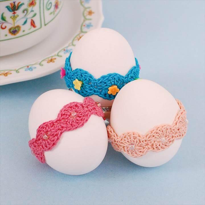 Crochet Easter Pattern ... Lace Wrap Egg Decor