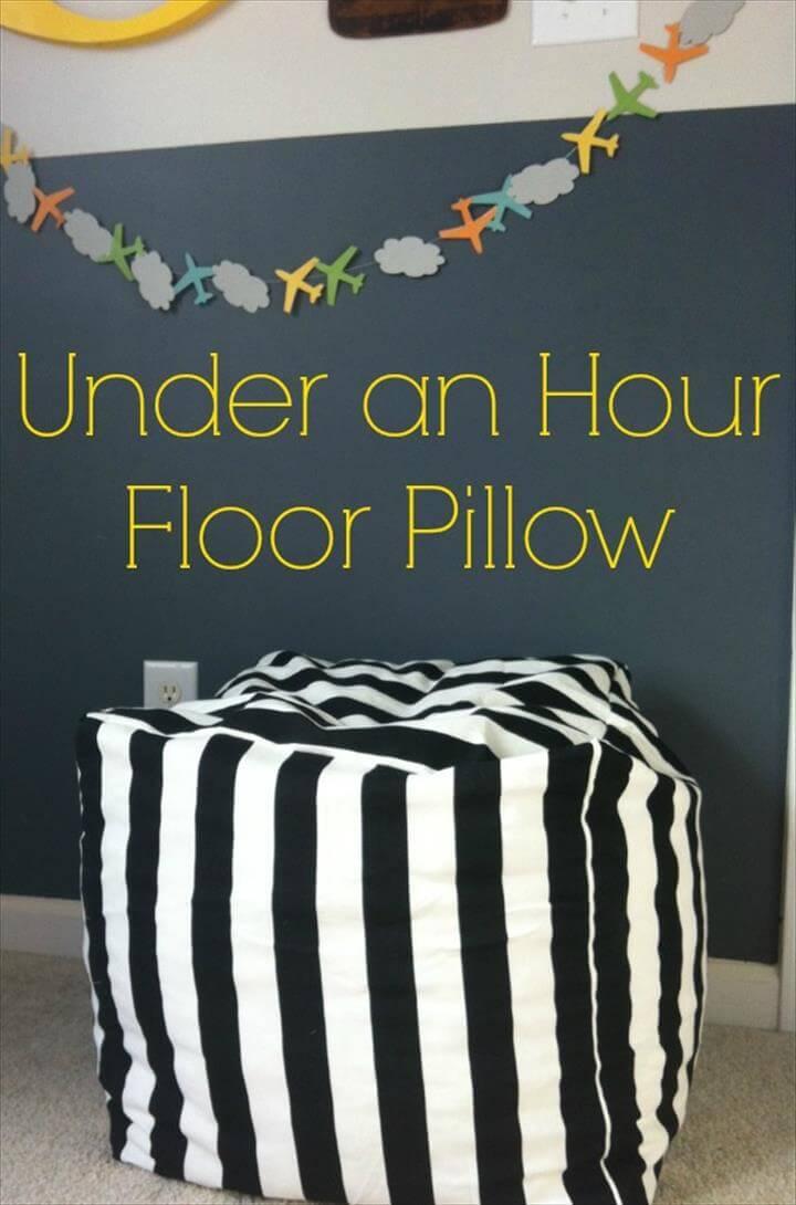 easy sewing project kids room One Hour Floor Pillow Tutorial