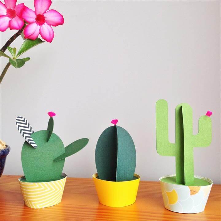 DIY Handmade Colours Paper Cactus 