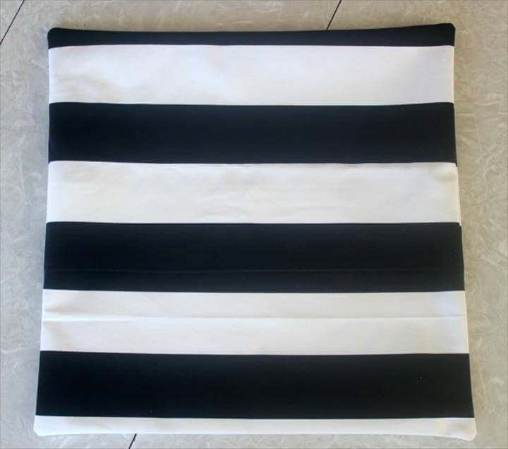 DIY black and white stripe pillow covers