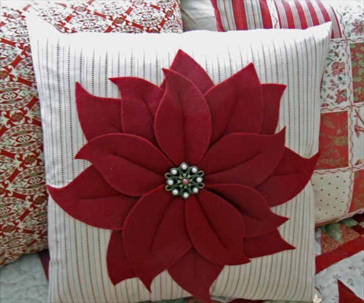 Christmas Once a Month – Poinsettia Pillow