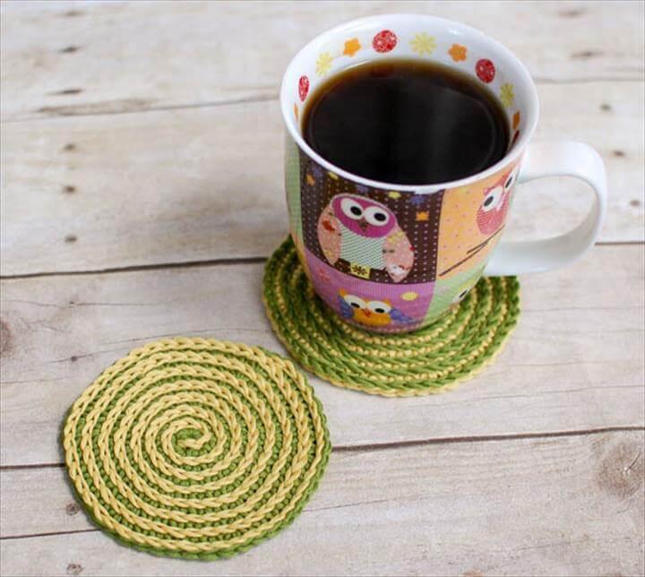 Summer Spiral Crochet Coasters Pattern 