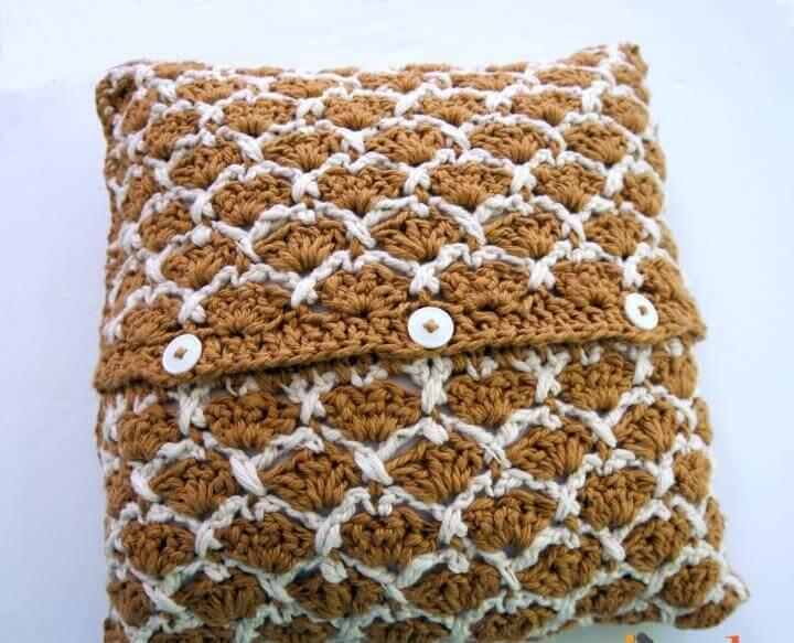 Sunshine Lattice PIllow - free crochet pattern 