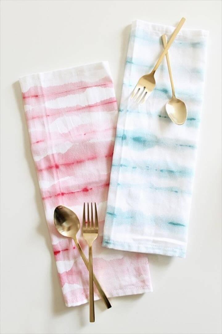 watercolor stripe napkins