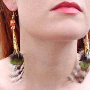 DIY Flowing Feather Earrings