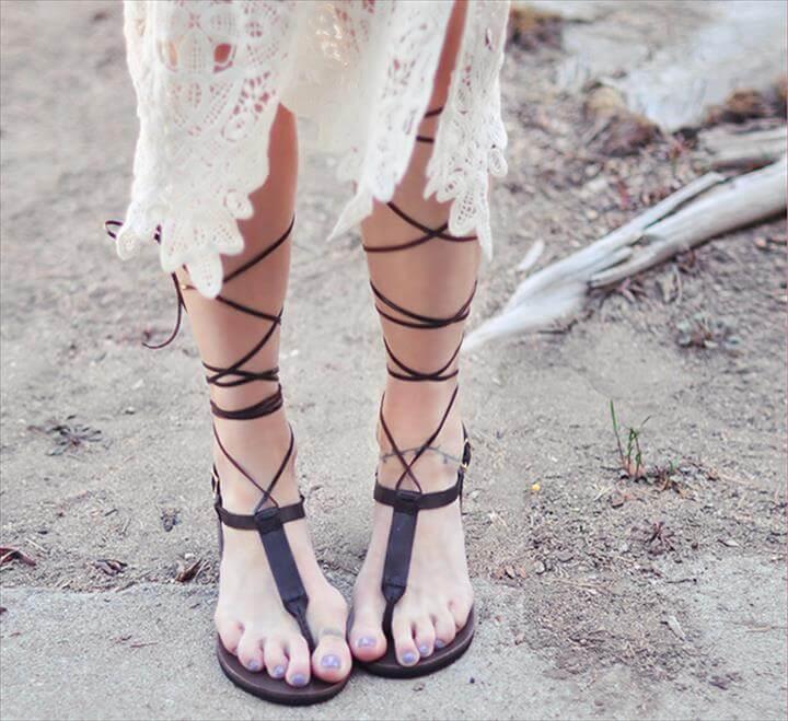 Beach Basics Black Flat Lace-Up Sandals | Lace up sandals, Lace sandals,  Womens gladiator sandals