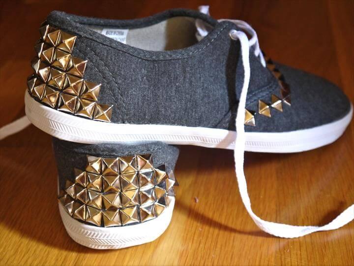 DIY Studded Canvas Sneakers