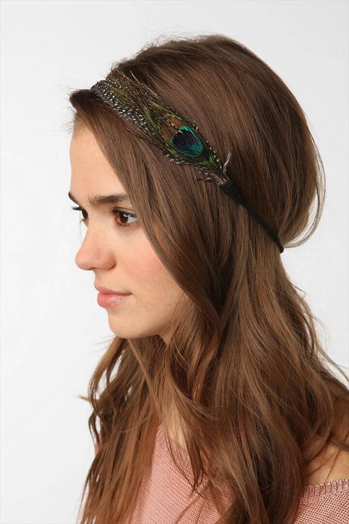 Diy hair accessories with feathers - Simple Feather Headband