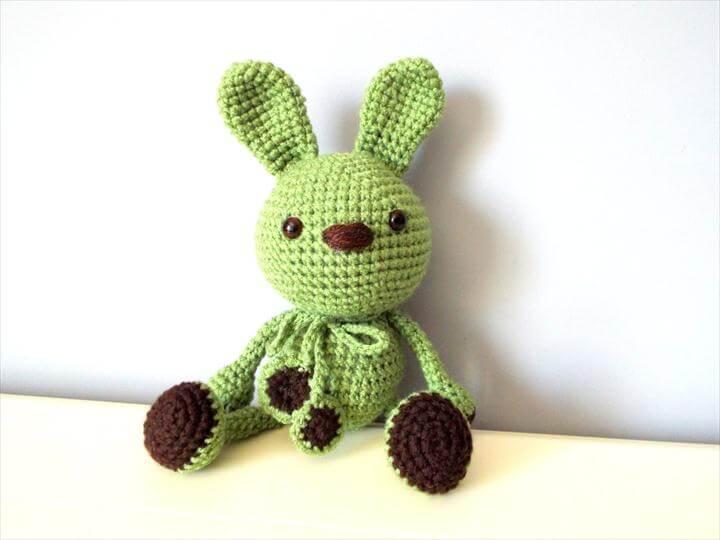 crochet green bunny