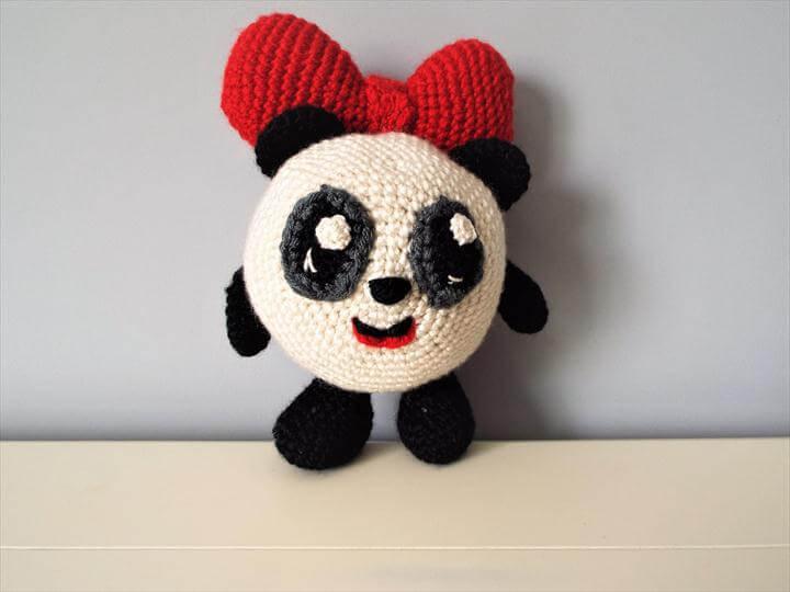 Crochet panda bear doll For Girls