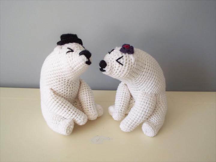 Crochet polar bears amigurumi home decor kids boys girls gift ideas baby shower bear family gift for her him handmade knitted toy teddy bear