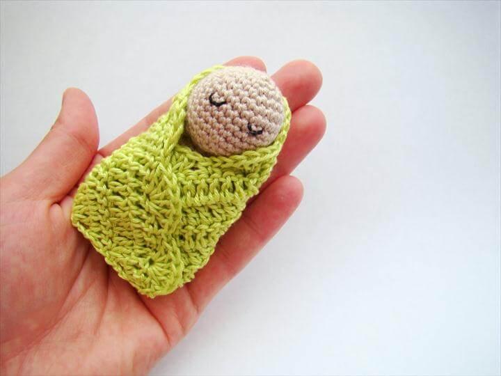 Crochet swaddle doll crochet baby shower favors baby shower gift ideas newborn gift basket handmade crochet fridge magnet crochet gift ideas