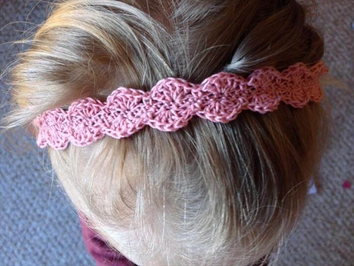Scalloped Lace Toddler Headband Free Crochet Pattern