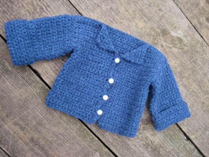 Easy Beginner's Baby Cardigan Free Crochet Pattern