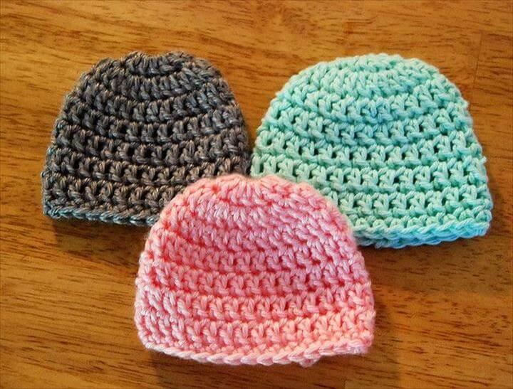 crochet baby beanie pattern 