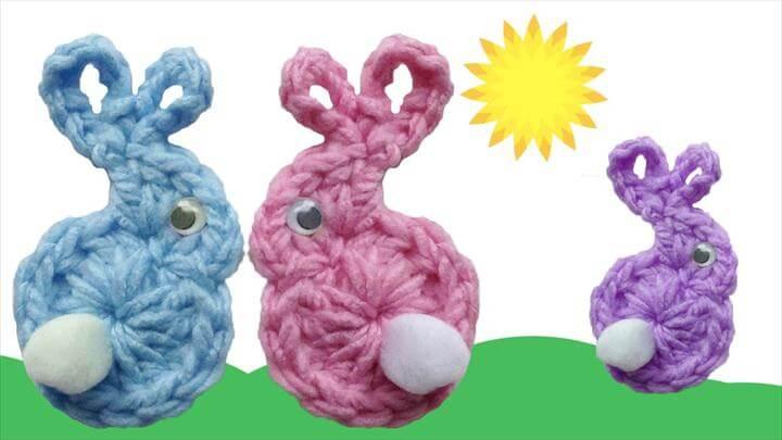 Easter Bunny & Babies Fridgies Free Crochet Pattern - Right Handed 