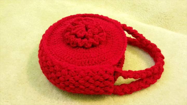 Crochet Flower Handbag Purse