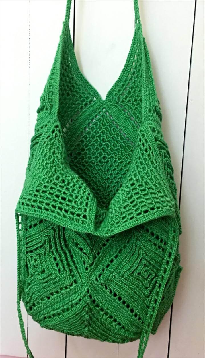crochet green tote bag pattern