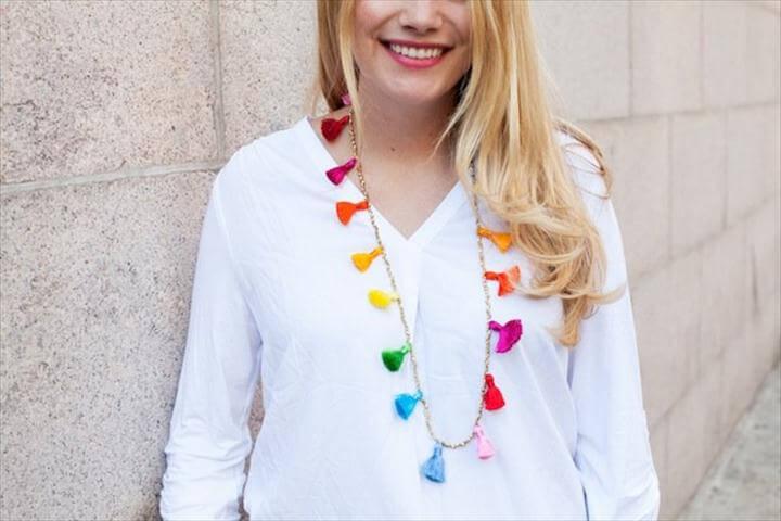 diy tassel necklace, do it yourself