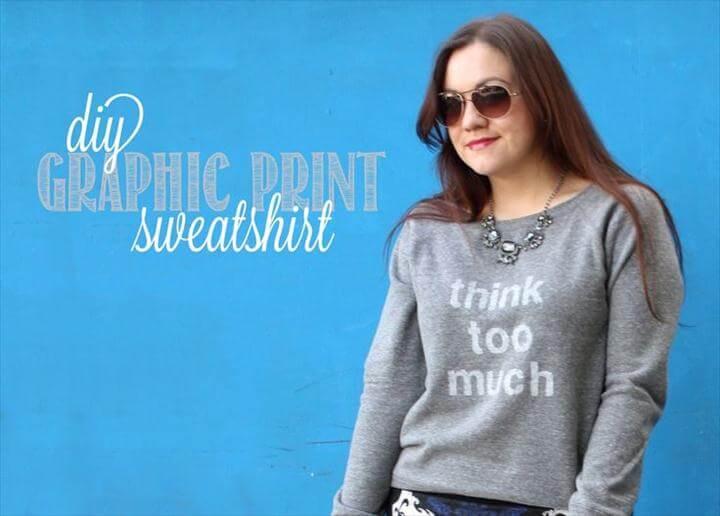 DIY Graphic Print Phrase Sweatshirt