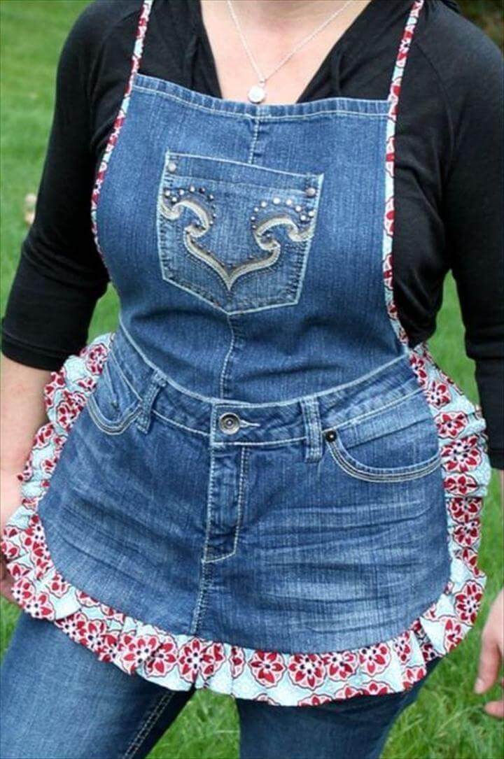 DIY Farm Girl Apron from Recycled Jeans