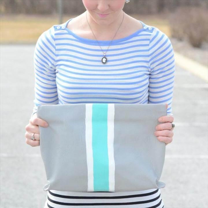 DIY striped clutch