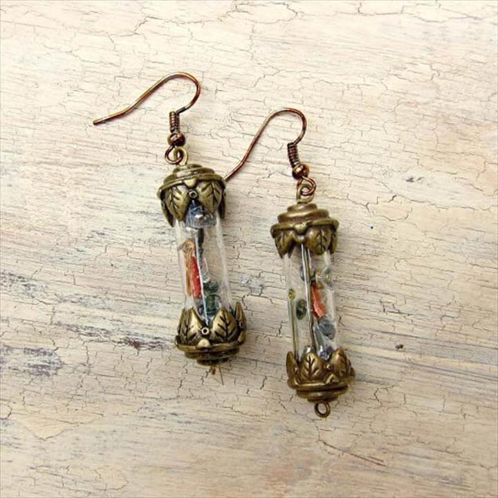 Cool Steampunk DIY Ideas - DIY Steampunk Vial Earrings - Easy Home Decor, Costume Ideas