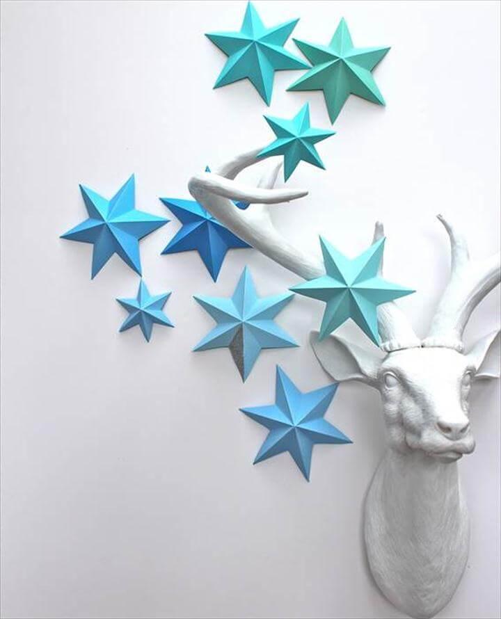 DIY 3D Paper Star Ornaments