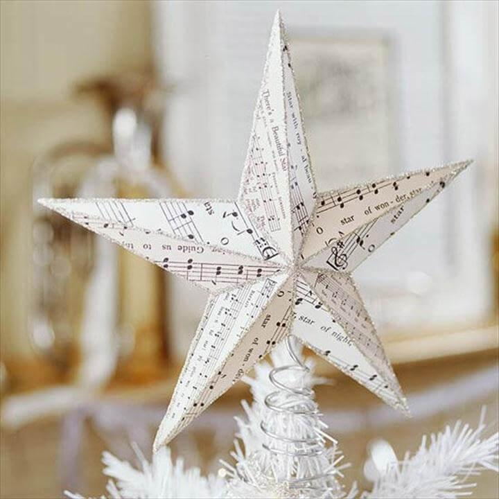 Sheet Music Star Tree Topper