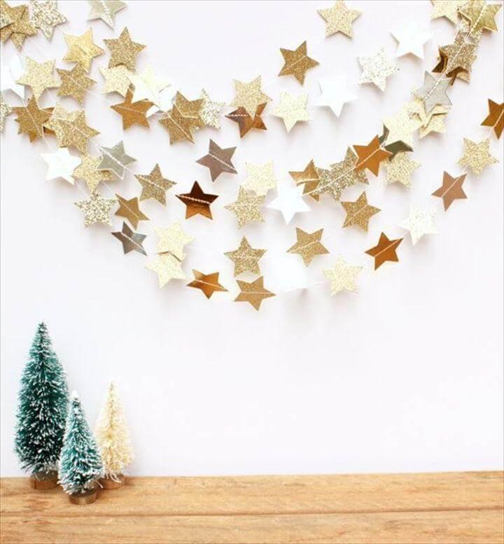 Glittery stars garland