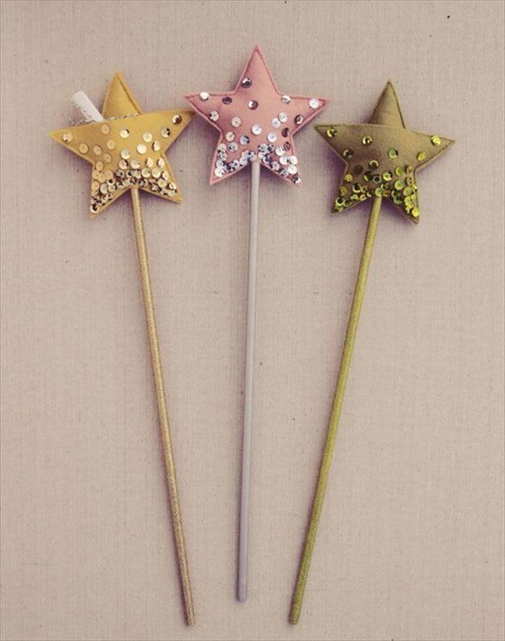 Fairy Tale Wands, DIY star wand.... Cute idea for little girls