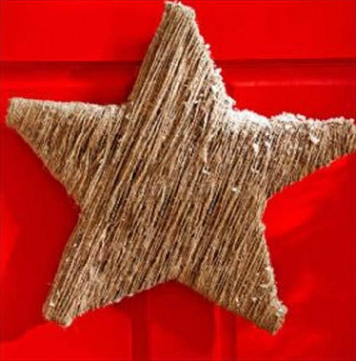 DIY Twine Star - try this on a smaller scale using Popsicle sticks & embellish them