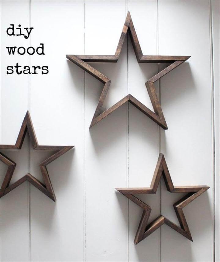DIY wooden frame stars, DIY Star Decor 