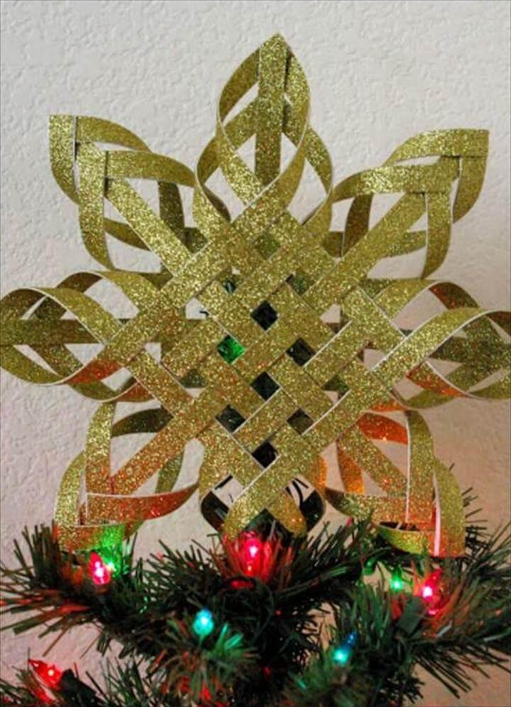  DIY Woven Paper Snowflake Ornaments